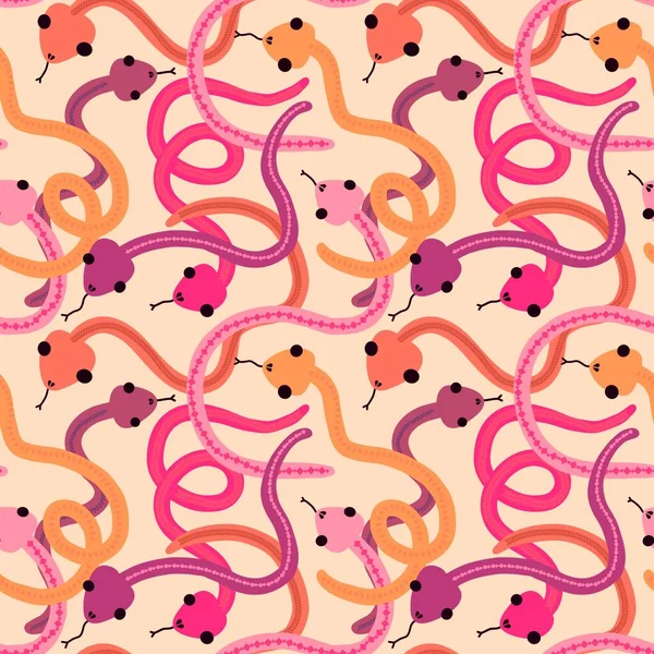 Cartoon seamless snakes pattern for wallpaper and fabrics and textiles and packaging and gifts and cards and linens and kids and wrapping paper. High quality photo