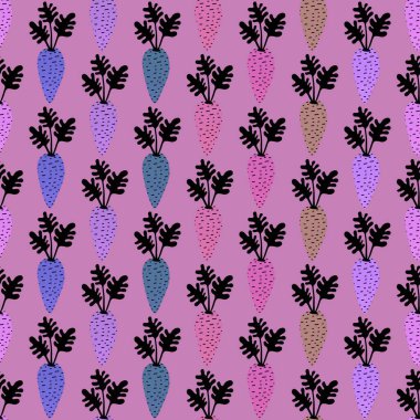 Duvar kağıtları, kumaşlar, tekstil ve ambalajlar, hediyeler, kartlar, çarşaflar ve çocuklar için sebzesiz havuç deseni. Yüksek kalite fotoğraf