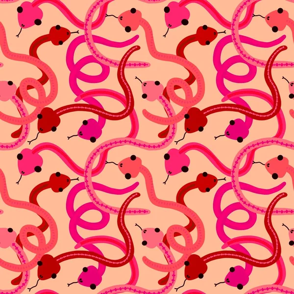 Cartoon Seamless Snakes Pattern Wallpaper Fabrics Textiles Packaging Gifts Cards — Zdjęcie stockowe