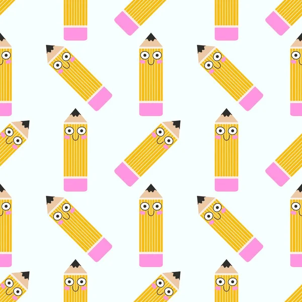 School pencil seamless kids pattern for fabrics and textiles and packaging and gifts and cards and linens and wrapping paper and hobbies. High quality photo