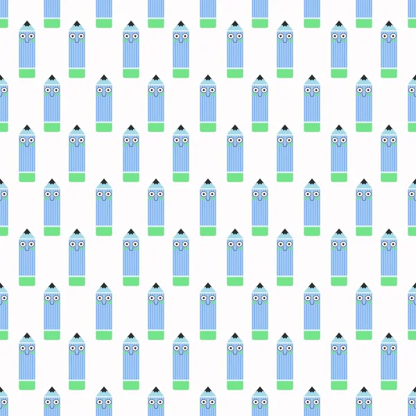 School Pencil Seamless Kids Pattern Fabrics Textiles Packaging Gifts Cards — Stock Photo, Image