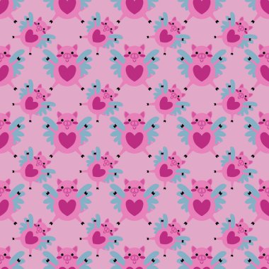 Çocuklar, kumaşlar, tekstil, ambalajlar, hediyeler, kartlar, çarşaflar ve ambalaj kağıtları için kusursuz domuz desenleri. Yüksek kalite fotoğraf