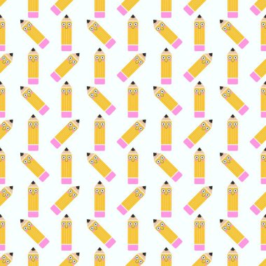 School pencil seamless kids pattern for fabrics and textiles and packaging and gifts and cards and linens and wrapping paper and hobbies. High quality photo