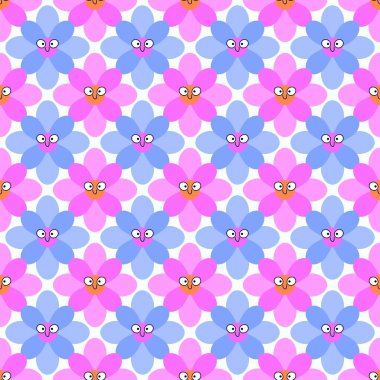 Kumaşlar, tekstil ürünleri, ambalajlar, ambalaj kağıtları ve çocuklar için basit, dikişsiz çiçek deseni. Yüksek kalite fotoğraf