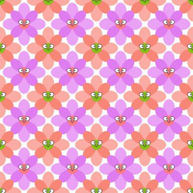 Kumaşlar, tekstil ürünleri, ambalajlar, ambalaj kağıtları ve çocuklar için basit, dikişsiz çiçek deseni. Yüksek kalite fotoğraf