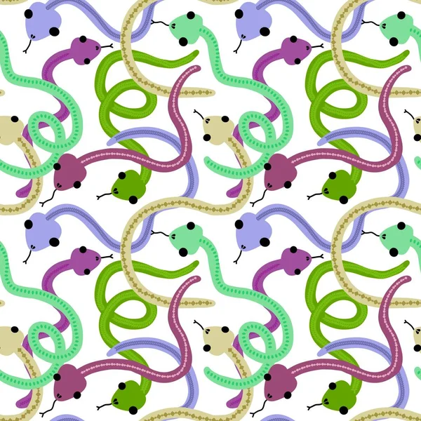 Cartoon Seamless Snakes Pattern Wallpaper Fabrics Textiles Packaging Gifts Cards — Fotografia de Stock