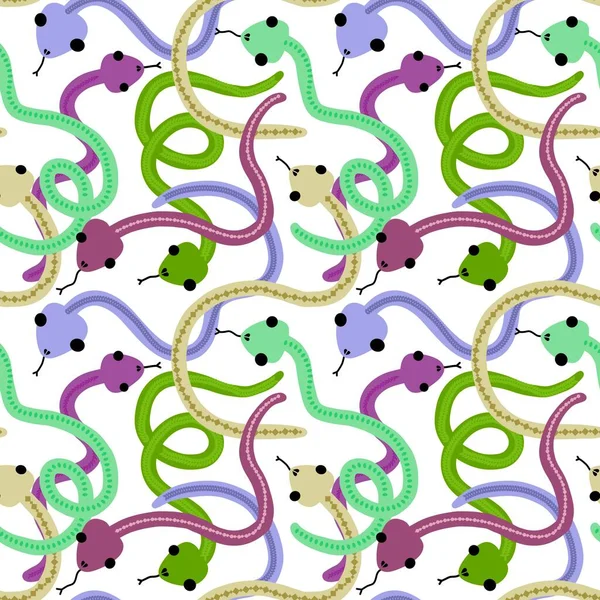 Cartoon seamless snakes pattern for wallpaper and fabrics and textiles and packaging and gifts and cards and linens and kids and wrapping paper. High quality photo