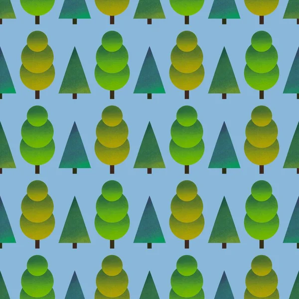 Najaar Abstracte Naadloze Geometrische Bomen Patroon Voor Stoffen Inpakpapier Geschenken — Stockfoto