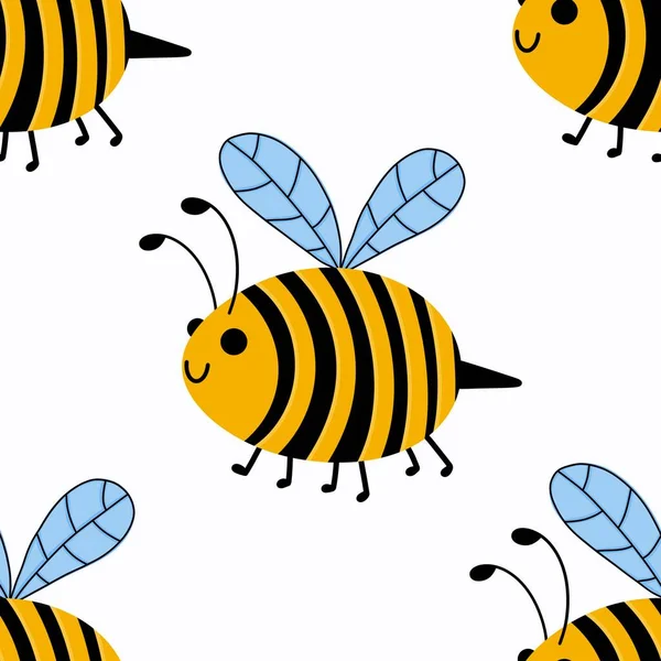 Дети Бесшовный Пчелиный Узор Обоев Тканей Текстиля Упаковки Подарки Открытки — стоковое фото