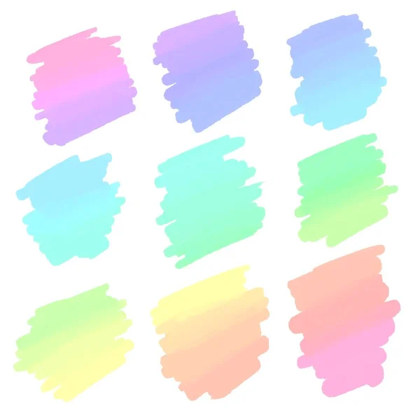 Zestaw Kolorowe Plamy Farby Naklejki Tkaniny Tekstylia Pościel Prezenty Karty — Zdjęcie stockowe