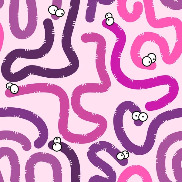 Padrão Worms Sem Costura Desenhos Animados Para Crianças Presentes Papel — Fotografia de Stock