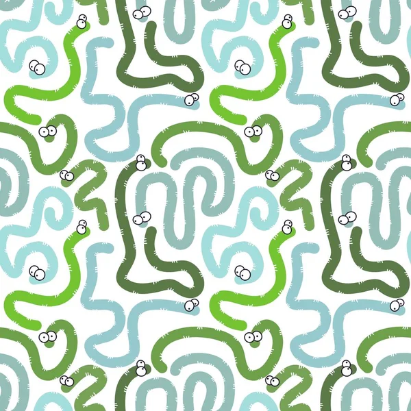 Cartoon Seamless Worms Pattern Kids Gifts Wrapping Paper Clothes Fabrics — Stock Photo, Image