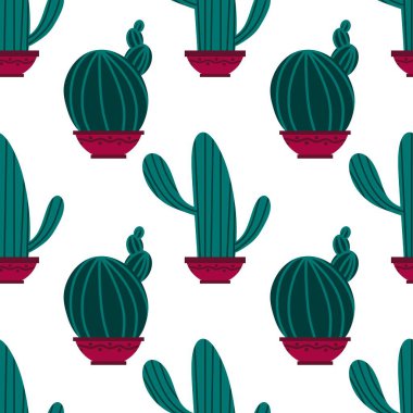 Kumaşlar, tekstil, ambalajlar, hediyeler, kartlar, çarşaflar, çocuklar ve ambalaj kağıtları için kusursuz kaktüsler. Yüksek kalite fotoğraf