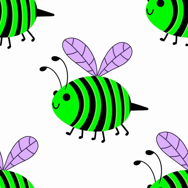 Dzieci Bez Szwu Wzór Pszczół Tapet Tkanin Tekstyliów Opakowań Prezentów — Zdjęcie stockowe