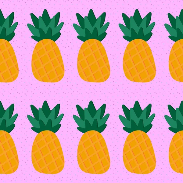 Summer fruit seamless cartoon pineapples pattern for fabrics and textiles and packaging and wrapping paper and notebooks. High quality photo