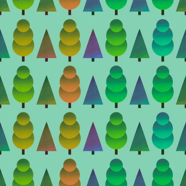 Najaar Abstracte Naadloze Geometrische Bomen Patroon Voor Stoffen Inpakpapier Geschenken — Stockfoto