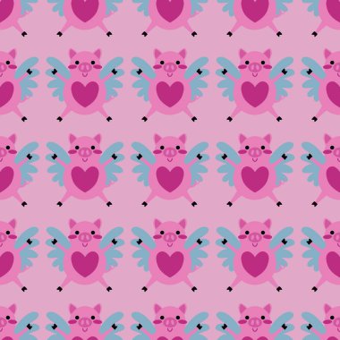 Çocuklar, kumaşlar, tekstil, ambalajlar, hediyeler, kartlar, çarşaflar ve ambalaj kağıtları için kusursuz domuz desenleri. Yüksek kalite fotoğraf