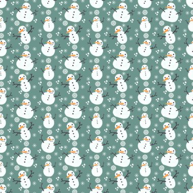 Çocuklar, hediyeler, kartlar, çarşaflar, ambalajlar, kumaşlar ve ambalajlar için kusursuz kardan adam desenleri. Yüksek kalite fotoğraf