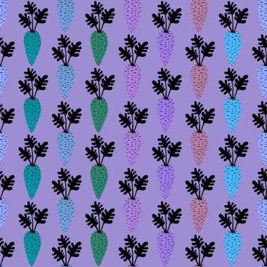 Duvar kağıtları, kumaşlar, tekstil ve ambalajlar, hediyeler, kartlar, çarşaflar ve çocuklar için sebzesiz havuç deseni. Yüksek kalite fotoğraf