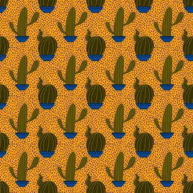 Kumaşlar, tekstil, ambalajlar, hediyeler, kartlar, çarşaflar, çocuklar ve ambalaj kağıtları için kusursuz kaktüsler. Yüksek kalite fotoğraf