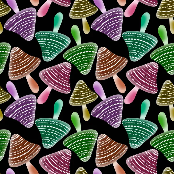 Mushrooms Seamless Pattern Wallpaper Fabrics Textiles Packaging Gifts Cards Linens — Stock Photo, Image