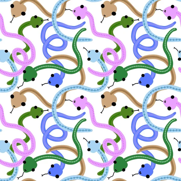 Cartoon Seamless Snakes Pattern Wallpaper Fabrics Textiles Packaging Gifts Cards — ストック写真
