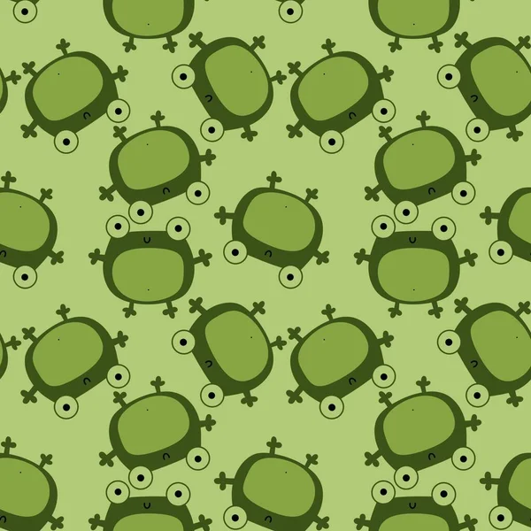 Cartoon Seamless Kawaii Frogs Pattern Kids Kindergarten Fabrics Wrapping Paper — Stock Photo, Image