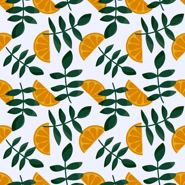 Padrão Laranjas Sem Costura Frutas Verão Para Tecidos Têxteis Embalagens — Fotografia de Stock