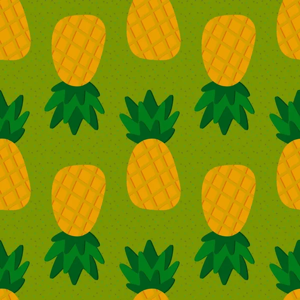 Patrón Piñas Dibujos Animados Sin Costura Frutas Verano Para Telas —  Fotos de Stock