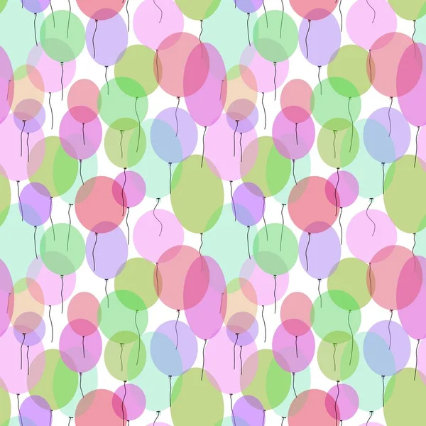 Aniversário Sem Costura Padrão Balões Desenhos Animados Para Crianças Presentes — Fotografia de Stock