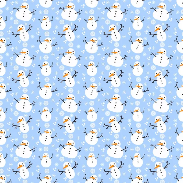 Winter seamless cartoon snowman pattern for kids and gifts and cards and linens and wrapping paper and fabrics and packaging. High quality photo