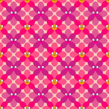 Kumaşlar, tekstil ürünleri, ambalajlar, ambalaj kağıtları ve çocuklar için basit, dikişsiz çiçek deseni. Yüksek kalite fotoğraf