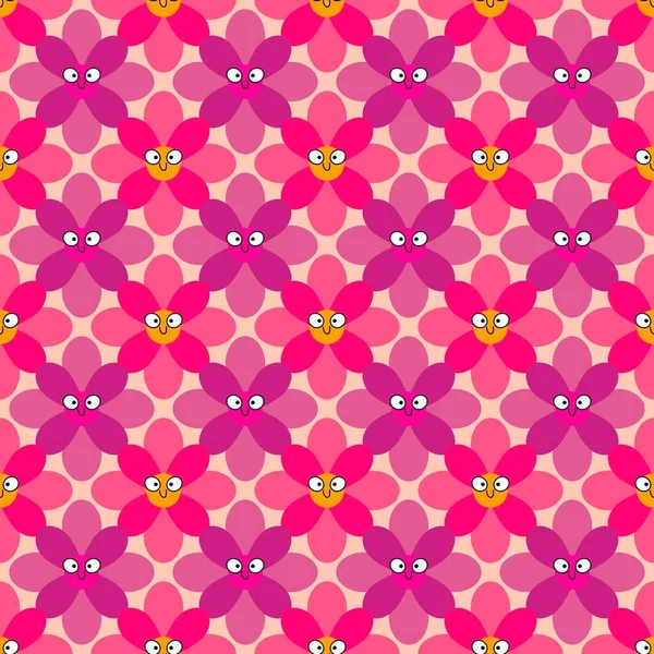 Jednoduchý Kreslený Bezešvý Květinový Vzor Pro Tkaniny Textilie Obaly Balicí — Stock fotografie