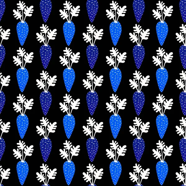 Rostlinný Bezešvý Kreslený Vzor Mrkve Tapety Tkaniny Textil Obaly Dárky — Stock fotografie
