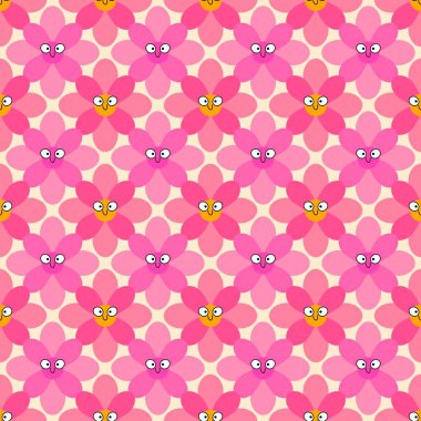 Kumaşlar, tekstil ürünleri, ambalajlar, ambalaj kağıtları ve çocuklar için basit, dikişsiz çiçek deseni. Yüksek kalite fotoğraf