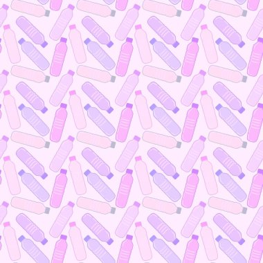 Renksiz plastik şişe desenli ambalajlar, kumaşlar, çocuklar, mutfak, spor ve defterler. Yüksek kalite fotoğraf