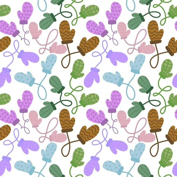 Kış eldivenleri kumaşlar, tekstil ve ambalajlar, Noel hediyeleri, çocuklar ve ambalaj kağıtları için pürüzsüz desen. Yüksek kalite fotoğraf