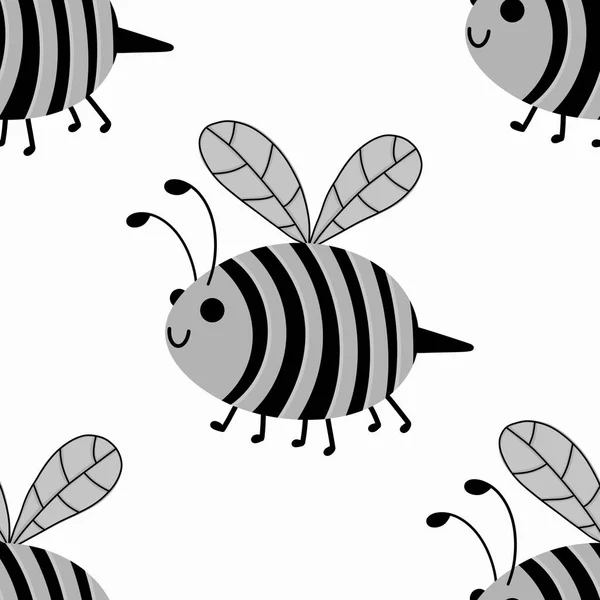 Дети Бесшовный Пчелиный Узор Обоев Тканей Текстиля Упаковки Подарки Открытки — стоковое фото