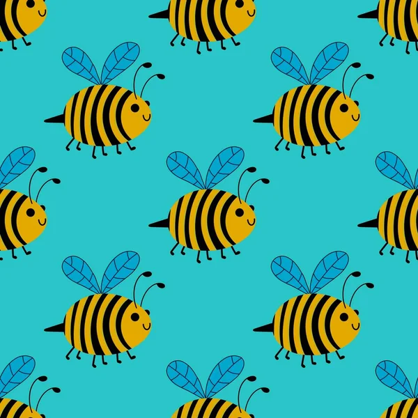 Kids Seamless Bee Pattern Wallpaper Fabrics Textiles Packaging Gifts Cards — ストック写真