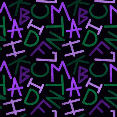 Kumaşlar, tekstil, ambalaj, çocuklar ve ambalaj kağıtları için kusursuz alfabe kalıpları. Yüksek kalite fotoğraf