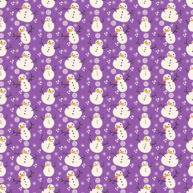 Çocuklar, hediyeler, kartlar, çarşaflar, ambalajlar, kumaşlar ve ambalajlar için kusursuz kardan adam desenleri. Yüksek kalite fotoğraf