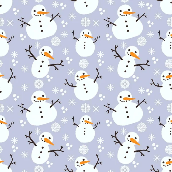 Winter seamless cartoon snowman pattern for kids and gifts and cards and linens and wrapping paper and fabrics and packaging. High quality photo