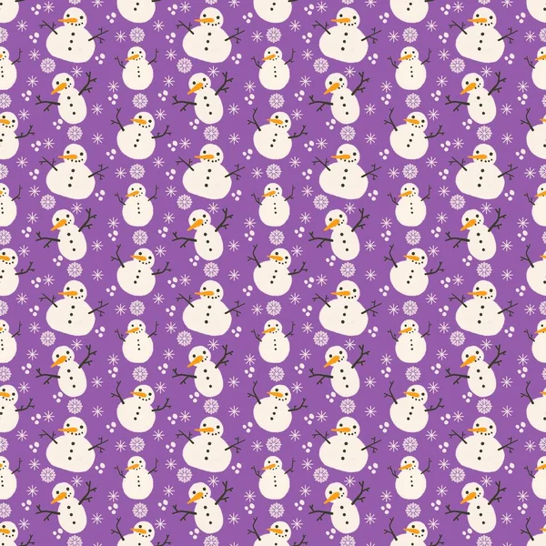 Winter seamless cartoon snowman pattern for kids and gifts and cards and linens and wrapping paper and fabrics and packaging. High quality photo