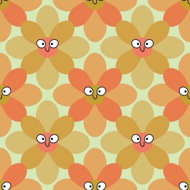 Kumaşlar, tekstil ürünleri, ambalajlar, ambalaj kağıtları ve çocuklar için basit, dikişsiz çiçek deseni. Yüksek kalite fotoğraf