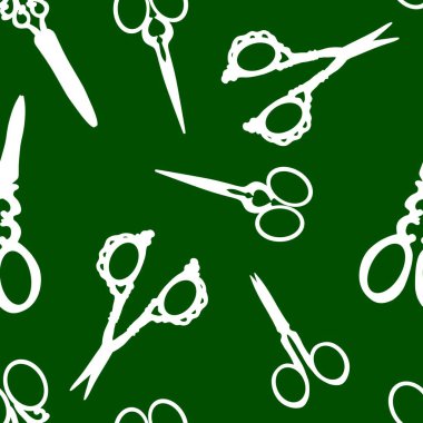 Kumaşlar, çarşaflar, ambalaj kağıtları, hobiler, çocuklar ve giysiler için dikişsiz makas deseni. Yüksek kalite fotoğraf