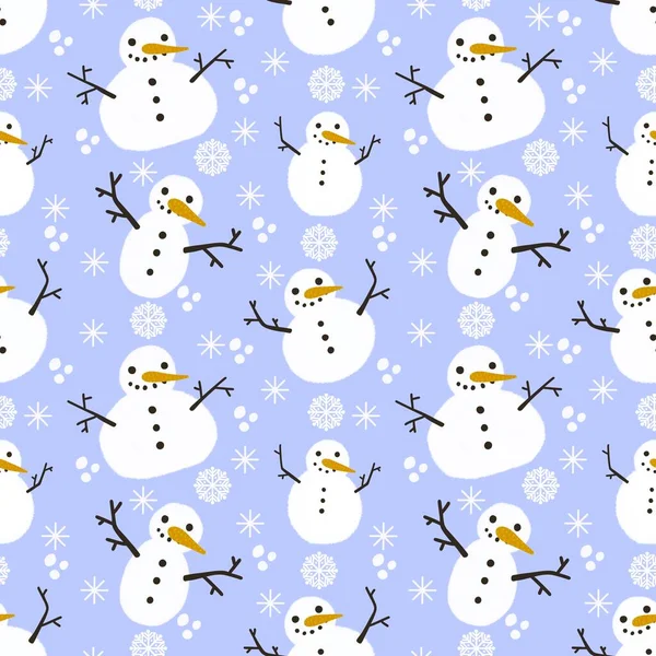 Çocuklar, hediyeler, kartlar, çarşaflar, ambalajlar, kumaşlar ve ambalajlar için kusursuz kardan adam desenleri. Yüksek kalite fotoğraf