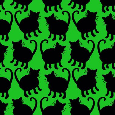 Kumaşlar, tekstil, ambalaj, hediyeler, kartlar, çarşaflar ve ambalaj kağıtları için kusursuz kedi desenleri. Yüksek kalite fotoğraf