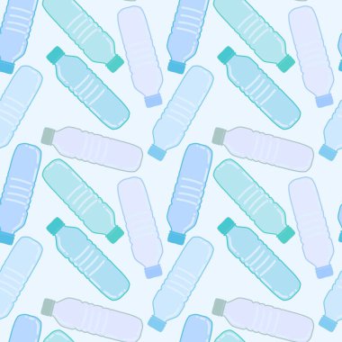 Renksiz plastik şişe desenli ambalajlar, kumaşlar, çocuklar, mutfak, spor ve defterler. Yüksek kalite fotoğraf