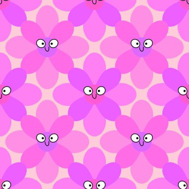 Kumaşlar, tekstil ürünleri, ambalajlar, ambalaj kağıtları ve çocuklar için basit, dikişsiz çiçek deseni. Yüksek kalite fotoğraf