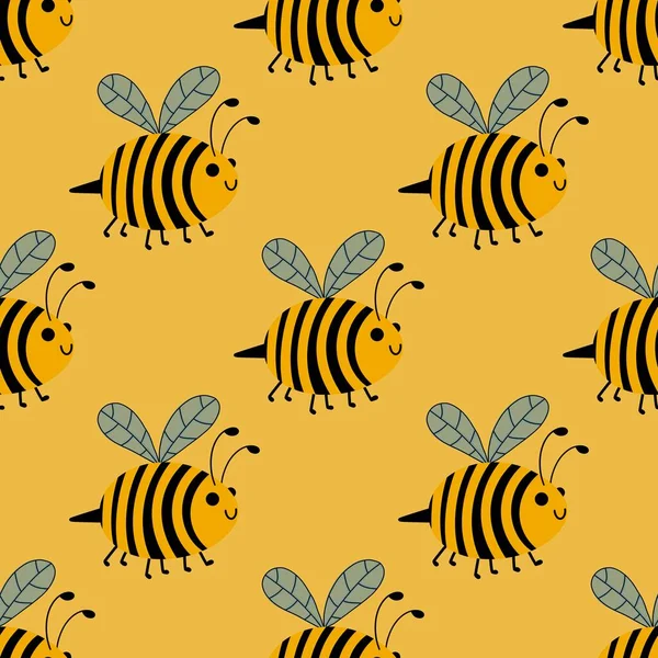 Patrón Abeja Sin Costura Para Niños Para Papel Pintado Telas — Foto de Stock